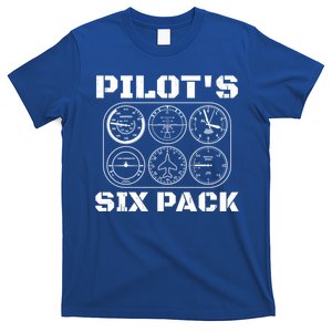 Pilot Aviation Six Pack Gift I Airplane Flying Instrut Gift T-Shirt