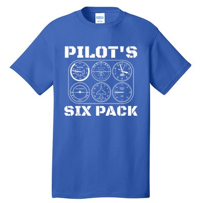 Pilot Aviation Six Pack Gift I Airplane Flying Instrut Gift Tall T-Shirt