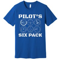 Pilot Aviation Six Pack Gift I Airplane Flying Instrut Gift Premium T-Shirt