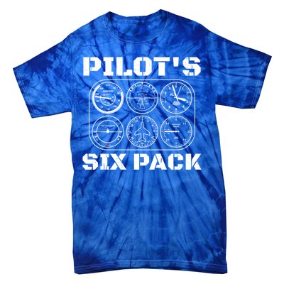 Pilot Aviation Six Pack Gift I Airplane Flying Instrut Gift Tie-Dye T-Shirt