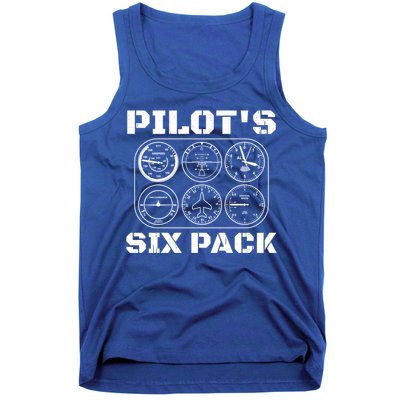 Pilot Aviation Six Pack Gift I Airplane Flying Instrut Gift Tank Top