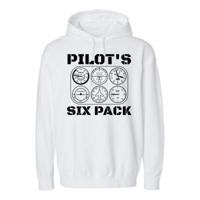 Pilot Aviation Six Pack Gift I Airplane Flying Instrut Gift Garment-Dyed Fleece Hoodie