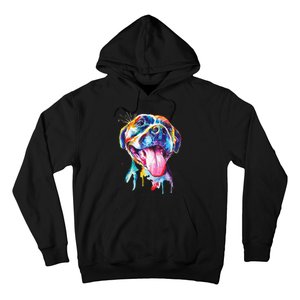 Pitbull Artistic Splash Art Animal Colorful Dog Breed Gift Hoodie