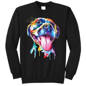 Pitbull Artistic Splash Art Animal Colorful Dog Breed Gift Sweatshirt