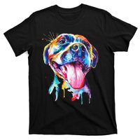 Pitbull Artistic Splash Art Animal Colorful Dog Breed Gift T-Shirt