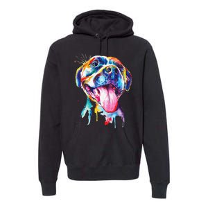 Pitbull Artistic Splash Art Animal Colorful Dog Breed Gift Premium Hoodie