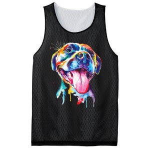 Pitbull Artistic Splash Art Animal Colorful Dog Breed Gift Mesh Reversible Basketball Jersey Tank