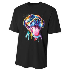 Pitbull Artistic Splash Art Animal Colorful Dog Breed Gift Performance Sprint T-Shirt