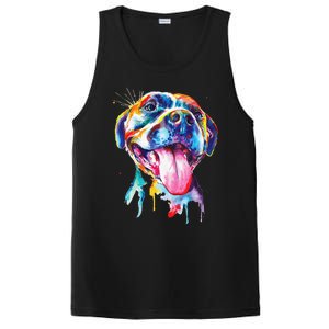 Pitbull Artistic Splash Art Animal Colorful Dog Breed Gift PosiCharge Competitor Tank