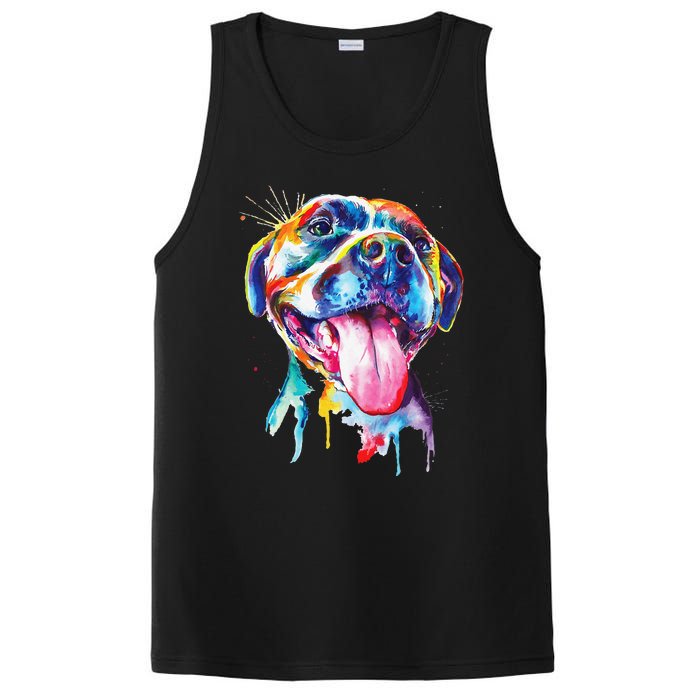 Pitbull Artistic Splash Art Animal Colorful Dog Breed Gift PosiCharge Competitor Tank