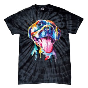 Pitbull Artistic Splash Art Animal Colorful Dog Breed Gift Tie-Dye T-Shirt