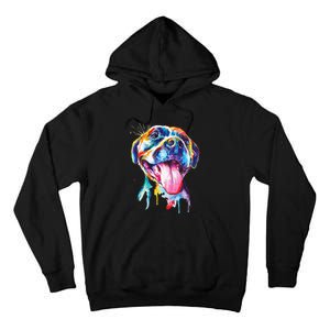 Pitbull Artistic Splash Art Animal Colorful Dog Breed Gift Tall Hoodie