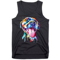 Pitbull Artistic Splash Art Animal Colorful Dog Breed Gift Tank Top