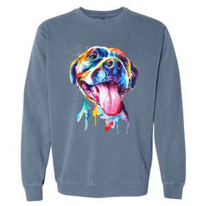 Pitbull Artistic Splash Art Animal Colorful Dog Breed Gift Garment-Dyed Sweatshirt