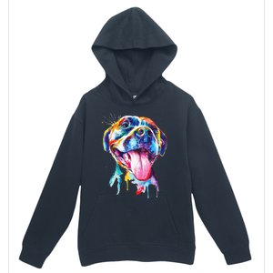 Pitbull Artistic Splash Art Animal Colorful Dog Breed Gift Urban Pullover Hoodie