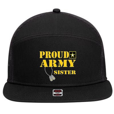 Proud Army Sister Shirts Military Pride 7 Panel Mesh Trucker Snapback Hat