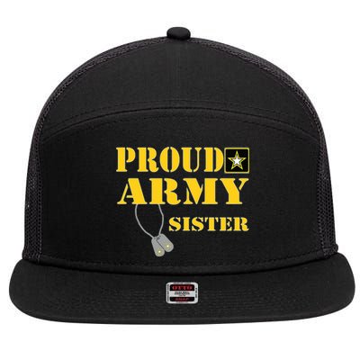 Proud Army Sister Shirts Military Pride 7 Panel Mesh Trucker Snapback Hat