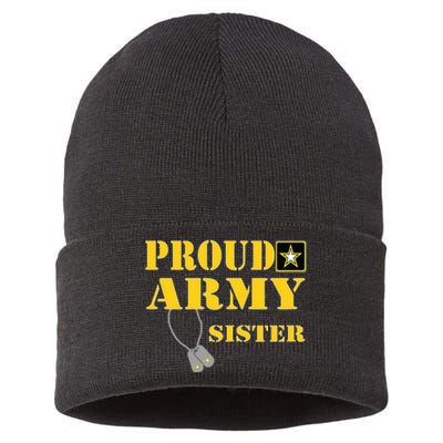 Proud Army Sister Shirts Military Pride Sustainable Knit Beanie