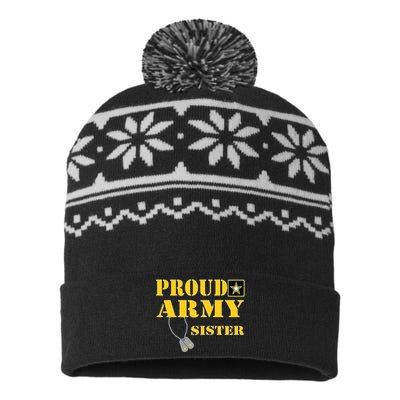 Proud Army Sister Shirts Military Pride USA-Made Snowflake Beanie