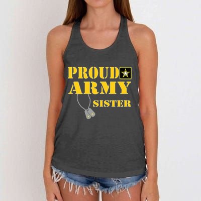 Proud Army Sister Shirts Military Pride Women's Knotted Racerback Tank