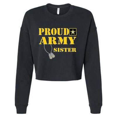 Proud Army Sister Shirts Military Pride Cropped Pullover Crew