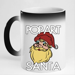 Pop Art Santa Claus Christmas Holiday Retro Advertising Gift 11oz Black Color Changing Mug