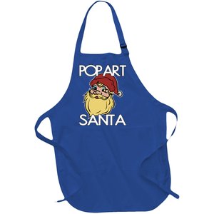 Pop Art Santa Claus Christmas Holiday Retro Advertising Gift Full-Length Apron With Pockets