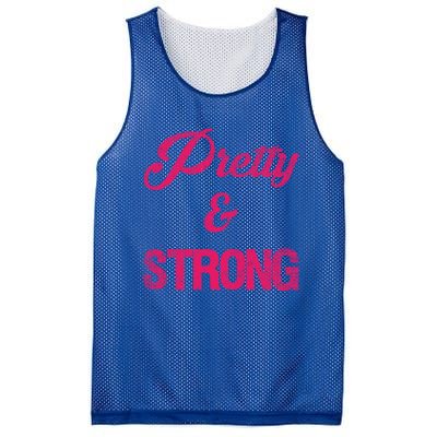 Pretty And Strong Workout Gym Gift Mesh Reversible Basketball Jersey Tank