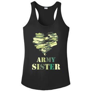 Proud Army Sister Funny Giftgreat Gift Camouflage Funny Gift Army Sister Tee Gif Ladies PosiCharge Competitor Racerback Tank