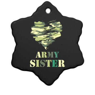 Proud Army Sister Funny Giftgreat Gift Camouflage Funny Gift Army Sister Tee Gif Ceramic Star Ornament