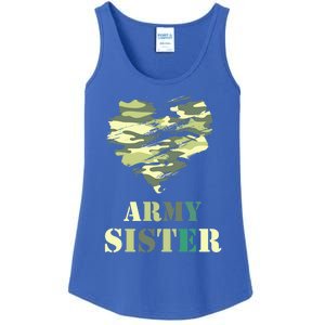 Proud Army Sister Funny Giftgreat Gift Camouflage Funny Gift Army Sister Tee Gif Ladies Essential Tank