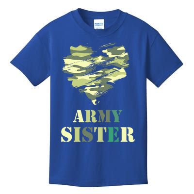 Proud Army Sister Funny Giftgreat Gift Camouflage Funny Gift Army Sister Tee Gif Kids T-Shirt