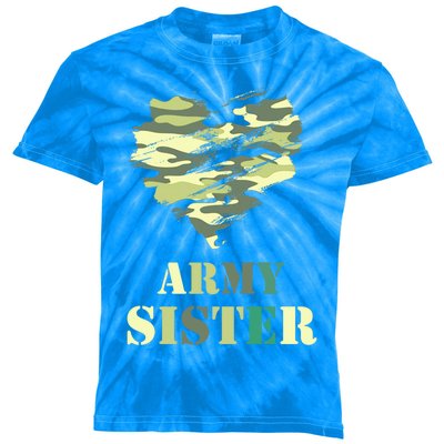 Proud Army Sister Funny Giftgreat Gift Camouflage Funny Gift Army Sister Tee Gif Kids Tie-Dye T-Shirt