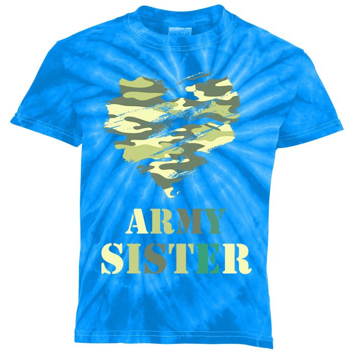 Proud Army Sister Funny Giftgreat Gift Camouflage Funny Gift Army Sister Tee Gif Kids Tie-Dye T-Shirt