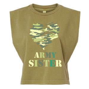 Proud Army Sister Funny Giftgreat Gift Camouflage Funny Gift Army Sister Tee Gif Garment-Dyed Women's Muscle Tee