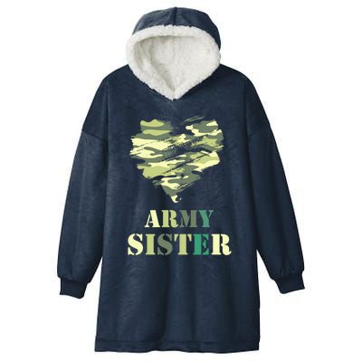 Proud Army Sister Funny Giftgreat Gift Camouflage Funny Gift Army Sister Tee Gif Hooded Wearable Blanket