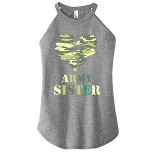 Proud Army Sister Funny Giftgreat Gift Camouflage Funny Gift Army Sister Tee Gif Women's Perfect Tri Rocker Tank