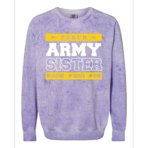 Proud Army Sister Gift My Brother My Hero Cute Gift Colorblast Crewneck Sweatshirt