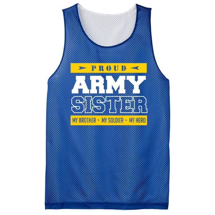 Proud Army Sister Gift My Brother My Hero Cute Gift Mesh Reversible Basketball Jersey Tank