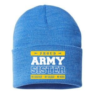 Proud Army Sister Gift My Brother My Hero Cute Gift Sustainable Knit Beanie