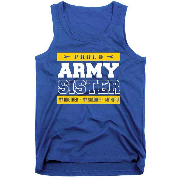 Proud Army Sister Gift My Brother My Hero Cute Gift Tank Top