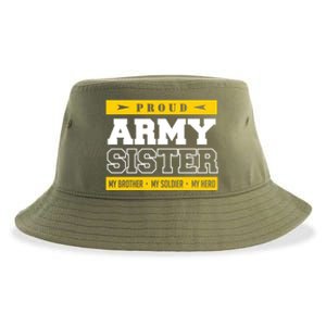 Proud Army Sister Gift My Brother My Hero Cute Gift Sustainable Bucket Hat