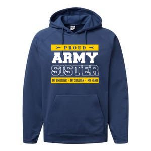 Proud Army Sister Gift My Brother My Hero Cute Gift Performance Fleece Hoodie