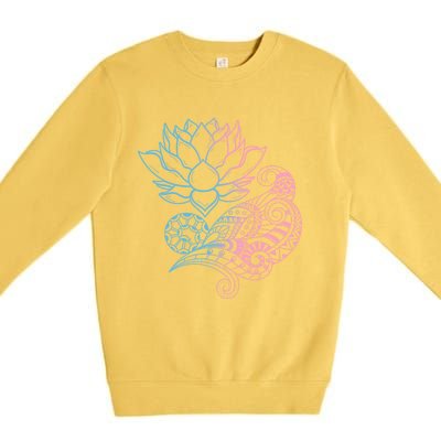 Prana Art Spiritual Yoga Dala Bohemian Lotus Flower Gift Premium Crewneck Sweatshirt