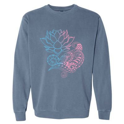 Prana Art Spiritual Yoga Dala Bohemian Lotus Flower Gift Garment-Dyed Sweatshirt