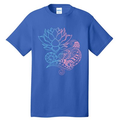 Prana Art Spiritual Yoga Dala Bohemian Lotus Flower Gift Tall T-Shirt