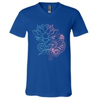 Prana Art Spiritual Yoga Dala Bohemian Lotus Flower Gift V-Neck T-Shirt