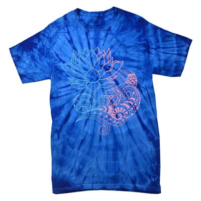 Prana Art Spiritual Yoga Dala Bohemian Lotus Flower Gift Tie-Dye T-Shirt