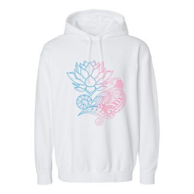 Prana Art Spiritual Yoga Dala Bohemian Lotus Flower Gift Garment-Dyed Fleece Hoodie