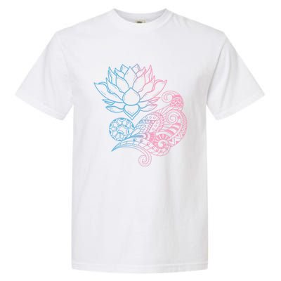 Prana Art Spiritual Yoga Dala Bohemian Lotus Flower Gift Garment-Dyed Heavyweight T-Shirt